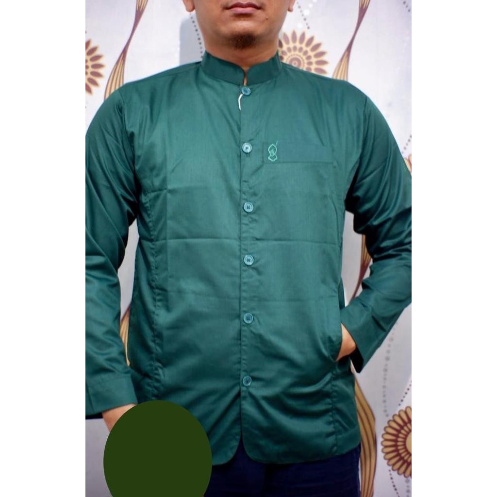 Baju Koko Al Kafi Kantong Terompah - Hijau Botol