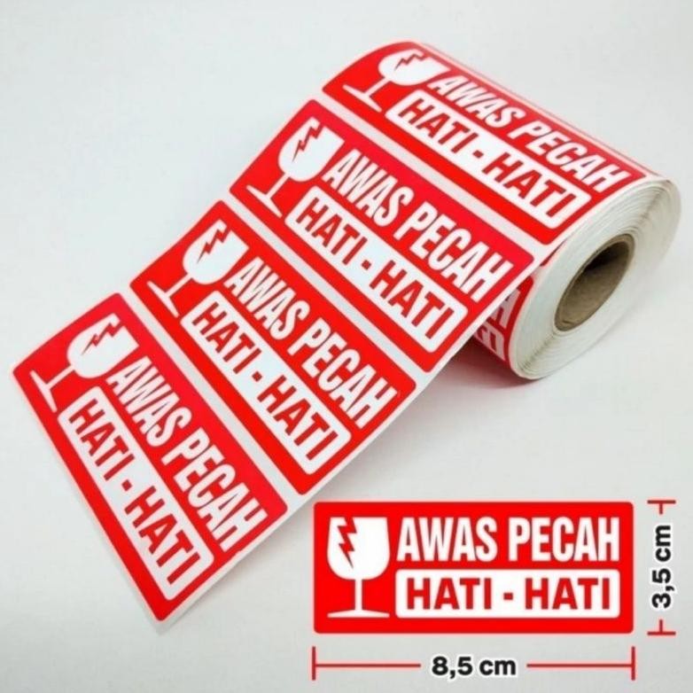 

JH8 Stiker Fragile Awas Pecah 8,5 x 3,5 cm ( 1 roll / 500 pcs)