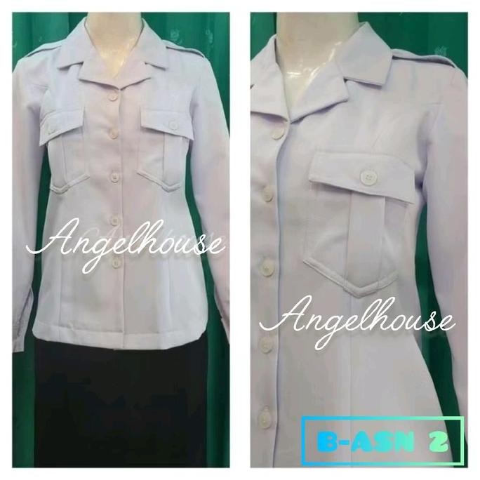 PREMIUM Seragam Dinas BAJU PDH PUTIH PPPK / ASN P3K/ ASN / PNS /GURU/DINKES PUTIH WANITA