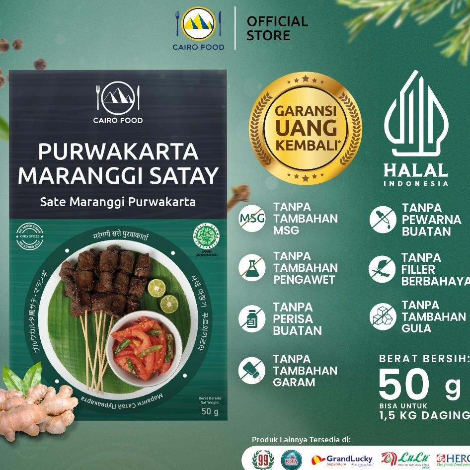

Bumbu Sate Maranggi Purwakarta Sehat Tanpa Msg Rempah MurniCairoFood