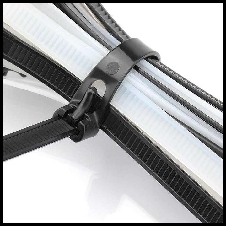 

Terlaris Kabel Tis Ties 100Pcs Bisa Buka / Reusable Clip 15 - 45 Cm Original Hitam Putih Good Quality