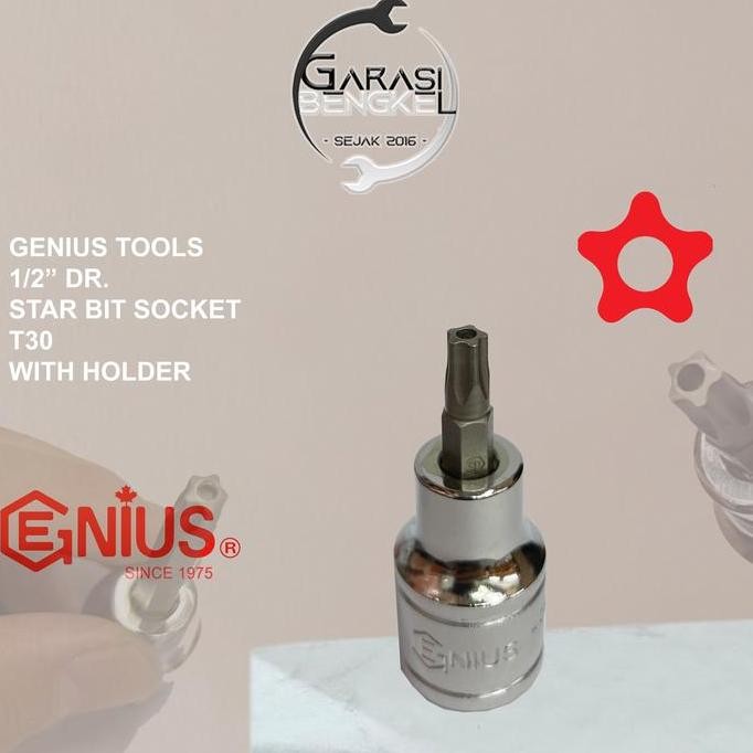 Terlaris Kunci Star Bit Socket T30 Dengan Lobang Shock Bintang Lubang T-30 Ready Stok