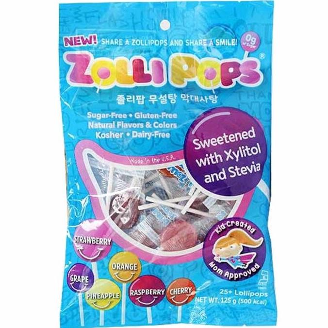 

Zolli Pops Sweetened Xylitol Stevia Sugar Free Lollipop Candy Korea
