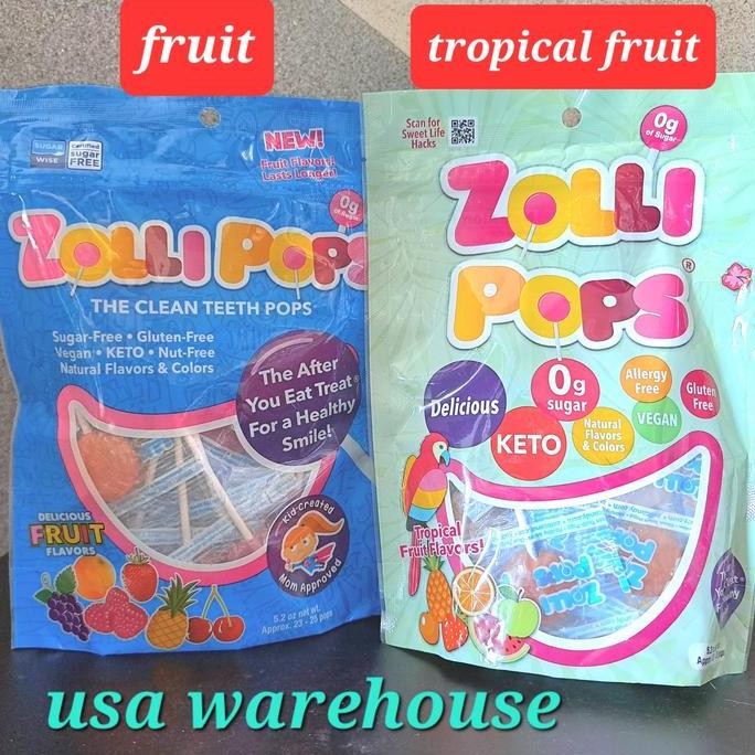 

Zollipops Zolli Pops Clean Teeth Pops Permen Lolipop Sigar free isi 25