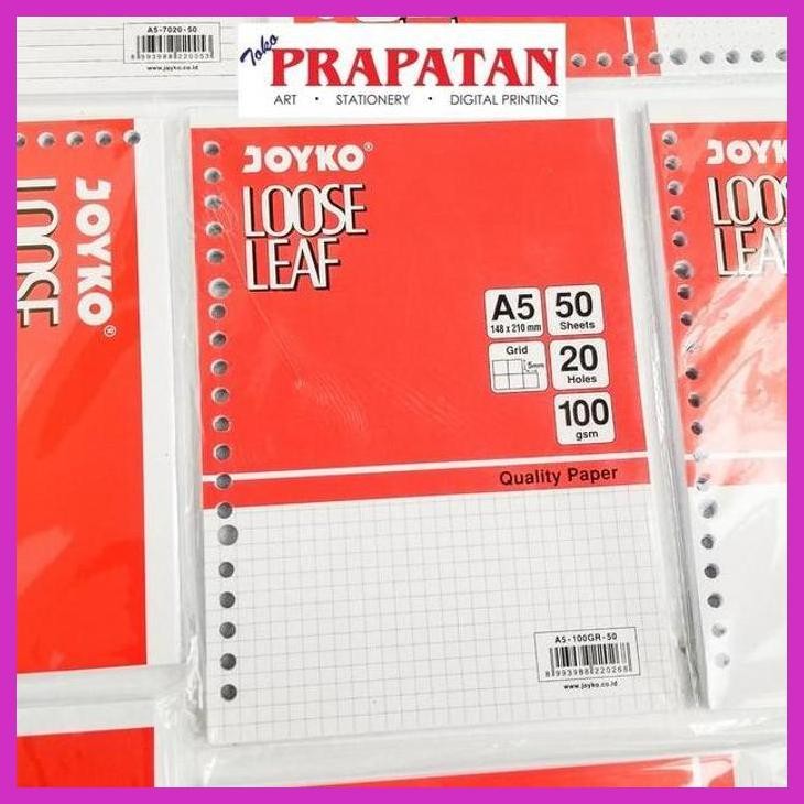 

( SEKOLAH / LUKIS ) DISCOUNT LOOSE LEAF JOYKO A5/B5 100 LEMBAR / ISI KERTAS FILE / BINDER JOYKO (SENI / MENGGAMBAR / ART / KERAJINAN ) PRIVASI AMAN