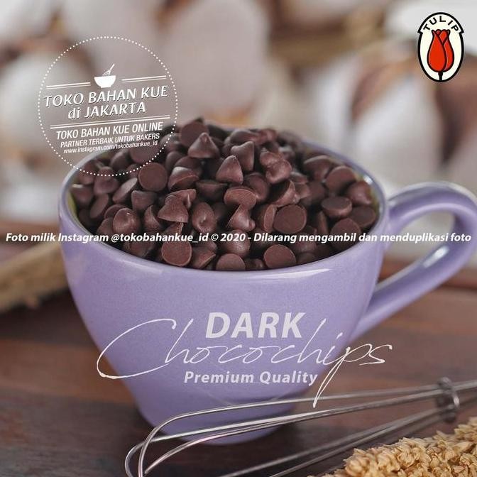 

Tulip Dark Chocolate Chip 1Kg Premium Choco Chip Biasa Cokelat Chips