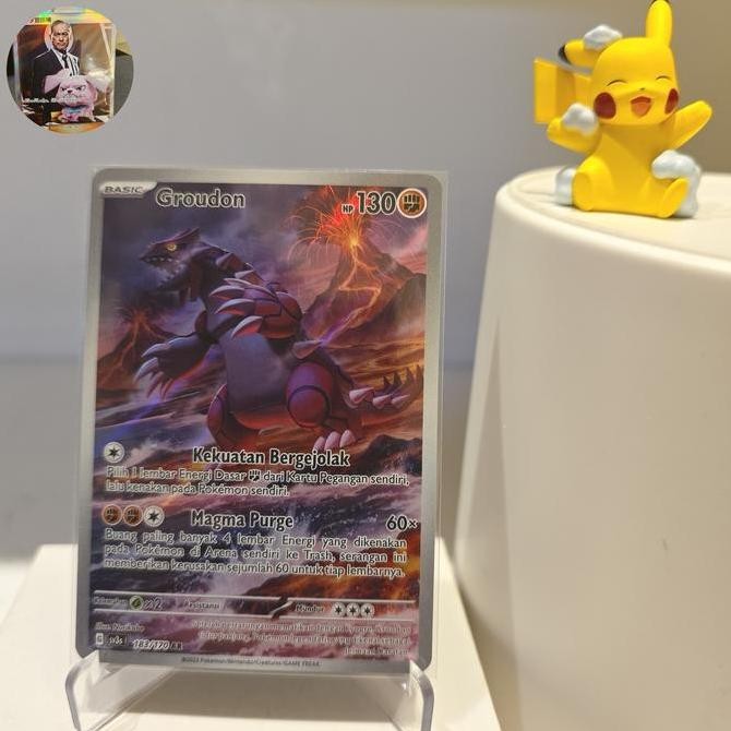 Groudon ar sv3s kartu pokemon kilau hitam tcg indo Rare Original