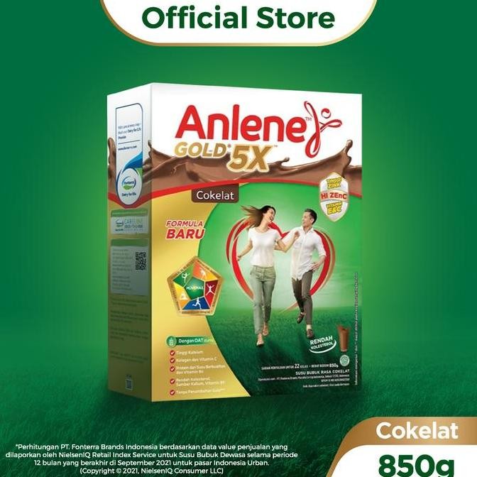 

Anlene Gold 5X Susu Bubuk Dewasa Cokelat 850G - Tulang & Sendi