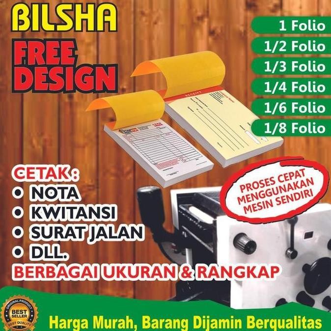 

Cetak Nota Custom / Kwitansi / Invoice / Faktur / Surat Jalan / 2/3/4 Rangkap Free Design