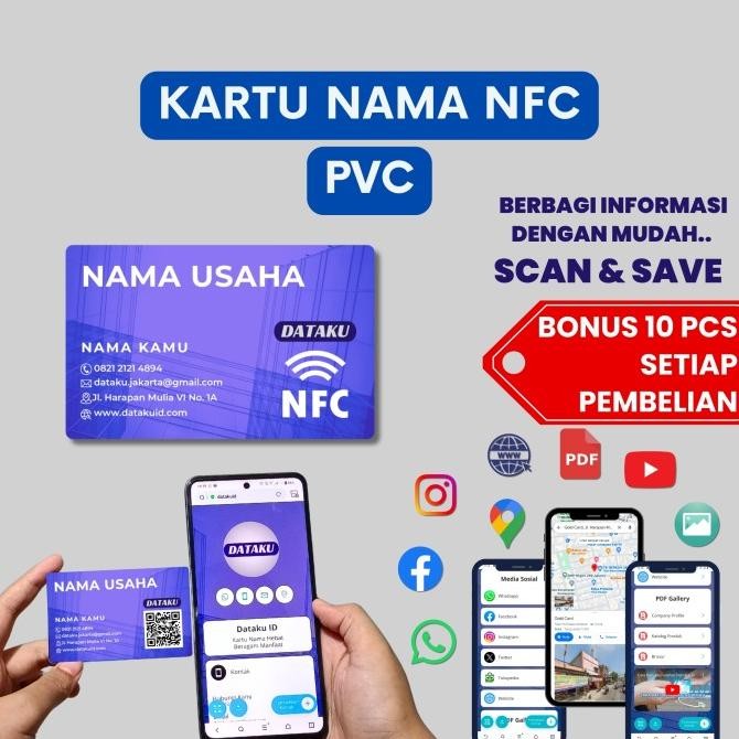 

Cetak Kartu Nama Nfc Pvc / Smart Card / Kartu Nama Digital