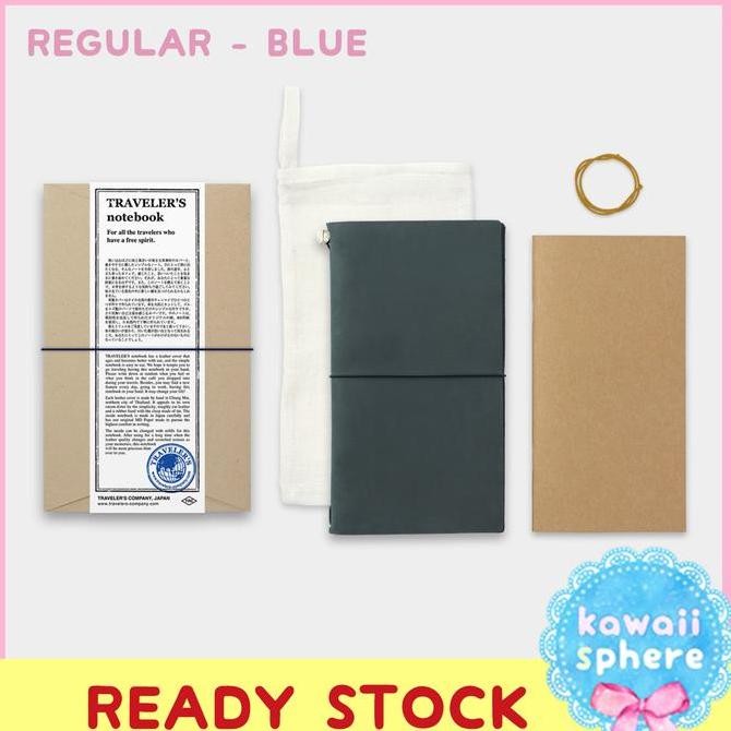

Travelers Notebook Kit Regular | Blue | Ready Stock Handcarry Jepang | Traveler'S Notebook Cover + Refill Set