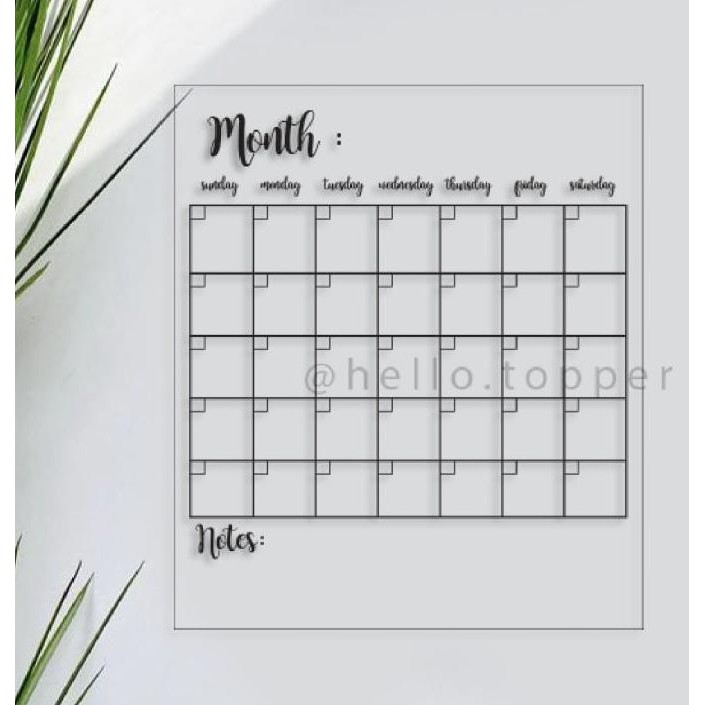 

Daily Planner Akrilik | Wall Planner