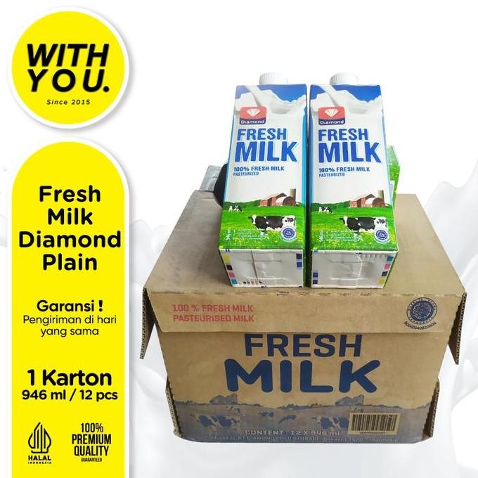 

Fresh Milk Diamond Pasteurisasi 1 Karton @12Pcs | Best Seller