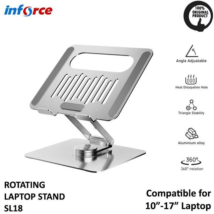 Inforce Rotating Laptop Stand Sl18 360 Derajat Laptop Stand Holder 360 Derajat Tablet Stand Holder 3