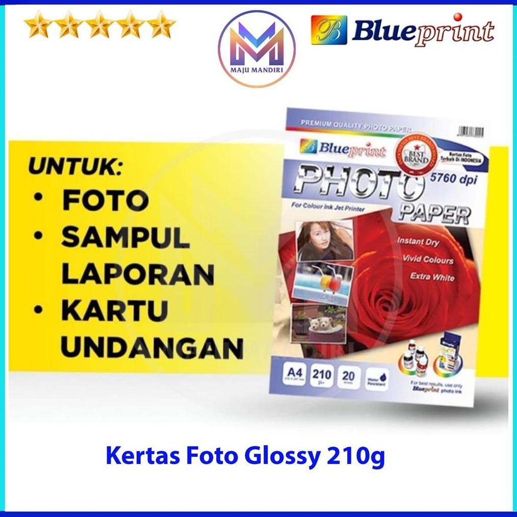 

JH8 Kertas Foto Blueprint A4 210 Gsm / Photo Paper Glossy