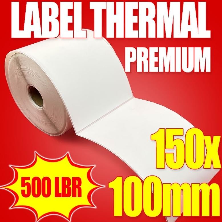 

JH8 Label Thermal 100x150mm Roll | Sticker Label Barcode Isi 500pcs Premium