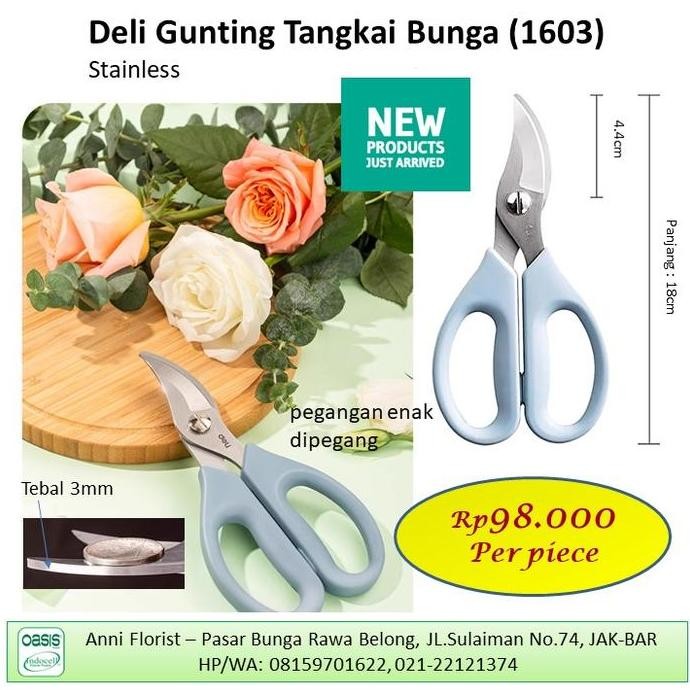 

ready !!! Deli Gunting Tangkai Bunga (1603), gunting bunga, Florist aksesoris