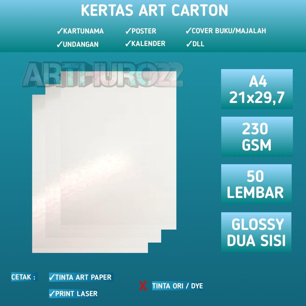 

JH8 Kertas art carton paper 230 gsm A4 isi 50 lembar/art karton 230 gram A4