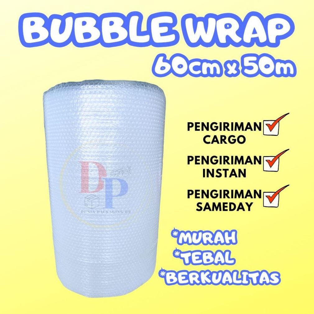 

JH8 Bubble Wrap Bening 60cm x 50m / Bubble Packing Premium
