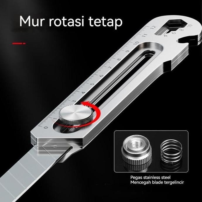 

ready !!! TK-30 Pisau Cutter 18mm Multifungsi 6in1 Baja Cuter Besi Stainless Besar Mata Pisau Cutter Pisau Pemotong Kertas