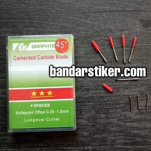 

ready !!! [Box isi 5 pcs] CB09 Mata Pisau GRAPHTEC CE 6000 5000 BLADE CB 09 Tutup Merah 45 Derajat Cemented Carbide Blade