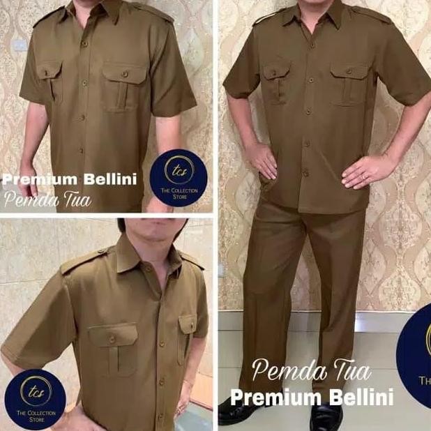 SERAGAM SETELAN SEMI WOOL PEMDA PNS, SAFARI PEMDA PRIA, BAJU SERAGAM