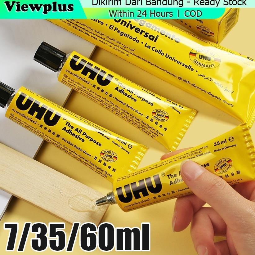 

Lem UHU Cair 60 ml - Lem Serbaguna Super Glue Keramik Kaca Karet Kayu Plastik Kulit dll