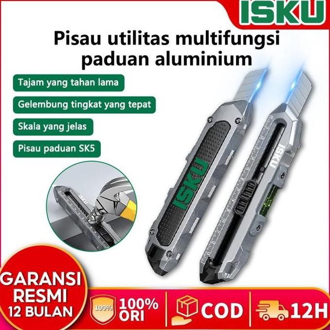 

ready !!! ISKU Pisau utilitas multifungsi paduan aluminium Pisau cutter Cutter Knife Utility Knife Cutter Pisau Cutter Knife Auto Lock Cutter