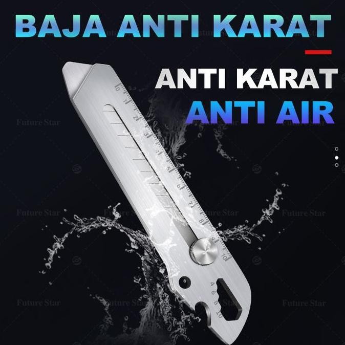 

ready !!! Pisau Cutter 6 in 1 set/ Utility Knife / 11pcs Multifungsi 18mm Besi Baja Besar Pisau Set 10pc Blade Stainless Steel Alat Pemotong Kertas Tool Cutter, Cardboard Cutter, Heavy Duty