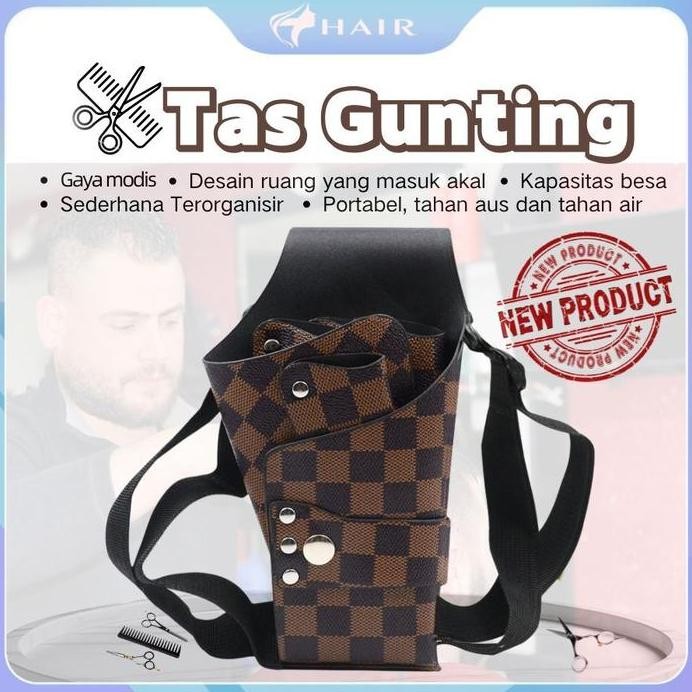 ready !!! T-HIR-0054 Dompet Gunting Tas Pinggang Gunting Rambut Paket Gunting Tas Gunting Kulit Asli