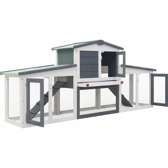 Kandang Kelinci Besar | Rumah Kelinci Kayu Tingkat | 2 Lantai 2 Tangga