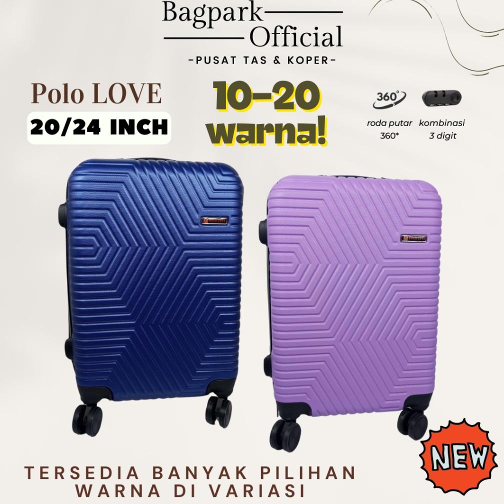 BAGPARK [ Koper Polo Love 20 Inch 24 Inch ] Koper Fiber ABS Polo Love 20 Inch 24 Inch / Koper Fiber 