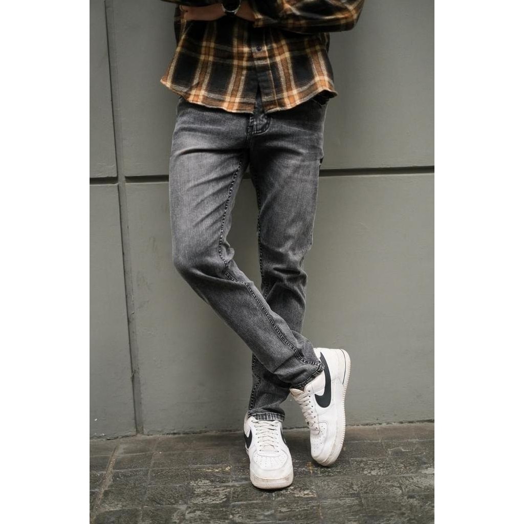 Weird Jeans Dazzle Grey - Celana Jeans Pria Strech Skinny Slimfit