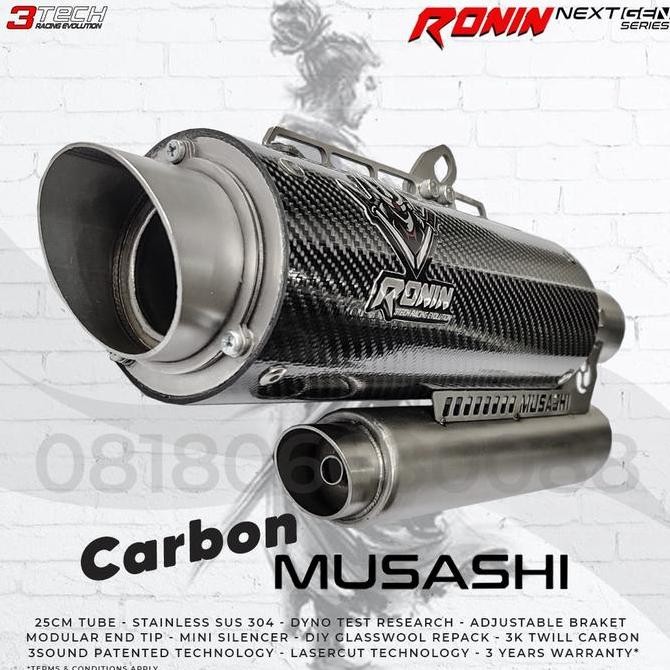 KNALPOT 3 SUARA 3tech Ronin Musashi Motor MATIC 110cc-125cc Fullsystem Bergaransi Resmi VARIO125 LEX