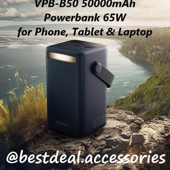 Vivan Vpb-B50 50000Mah Pd 65W Big Powerbank Laptop Macbook Flashlight