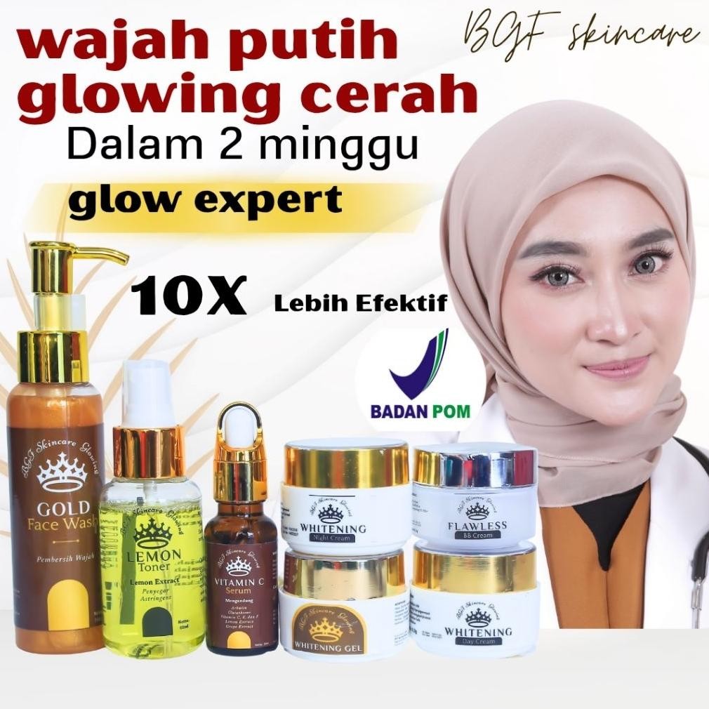paket Glowing expert beauty whitening glow Farma pemutih wajah