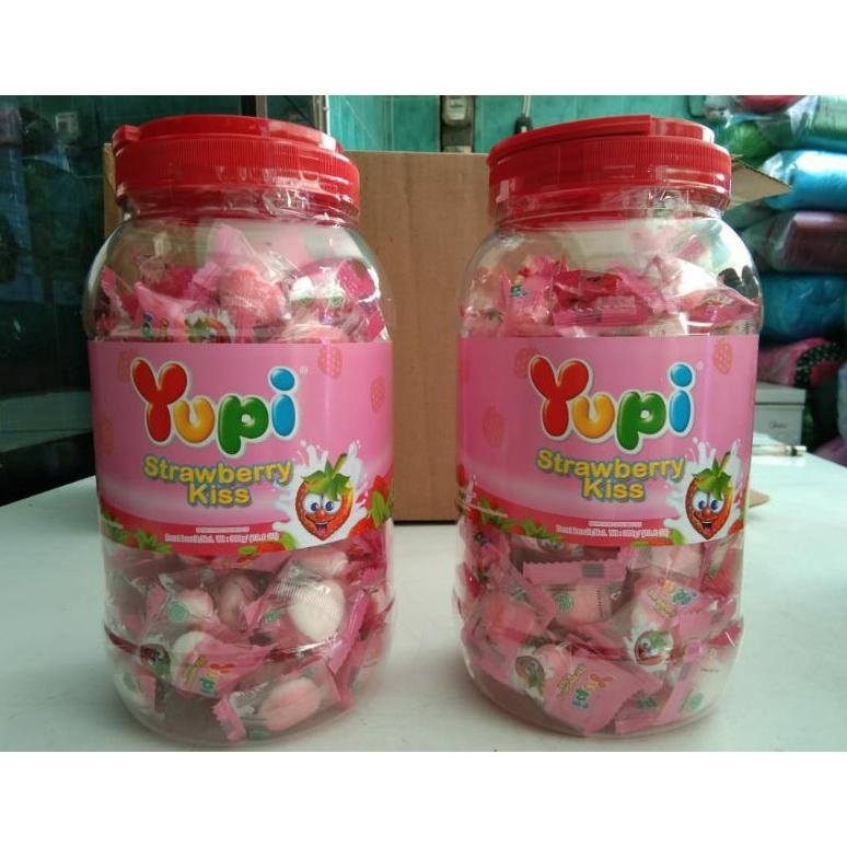 

Be09 sd-67 { ECER 1 TOPLES } Permen Yupi Strawberry Kiss Jar 300gr / Bolicious Mix Jar 250gr Murah Sale