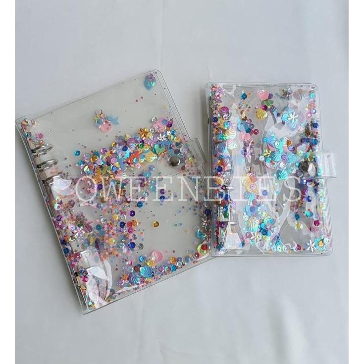 

Sampul Buku Catatan Binder Transparan Manik Warna Warni/Notebook Cover