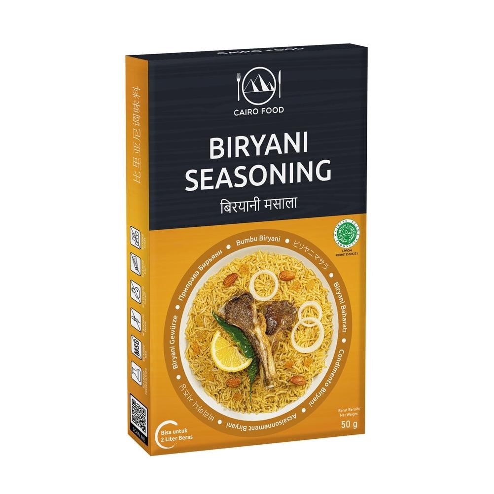 

ad-56 t-56 Paket Komplit Nasi Biryani Sehat Tanpa MSG, 100% Rempah Murni | Cairo Food Berkualitas Original