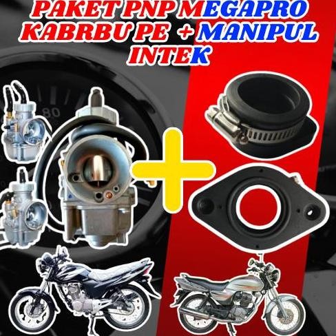 PAKET PNP HONDA MEGAPRO MEGA PRO LANGSUNG PASANG KARBURATOR KARBU KEIHIN PE 24 PE 26 PE 28 CARBURATO