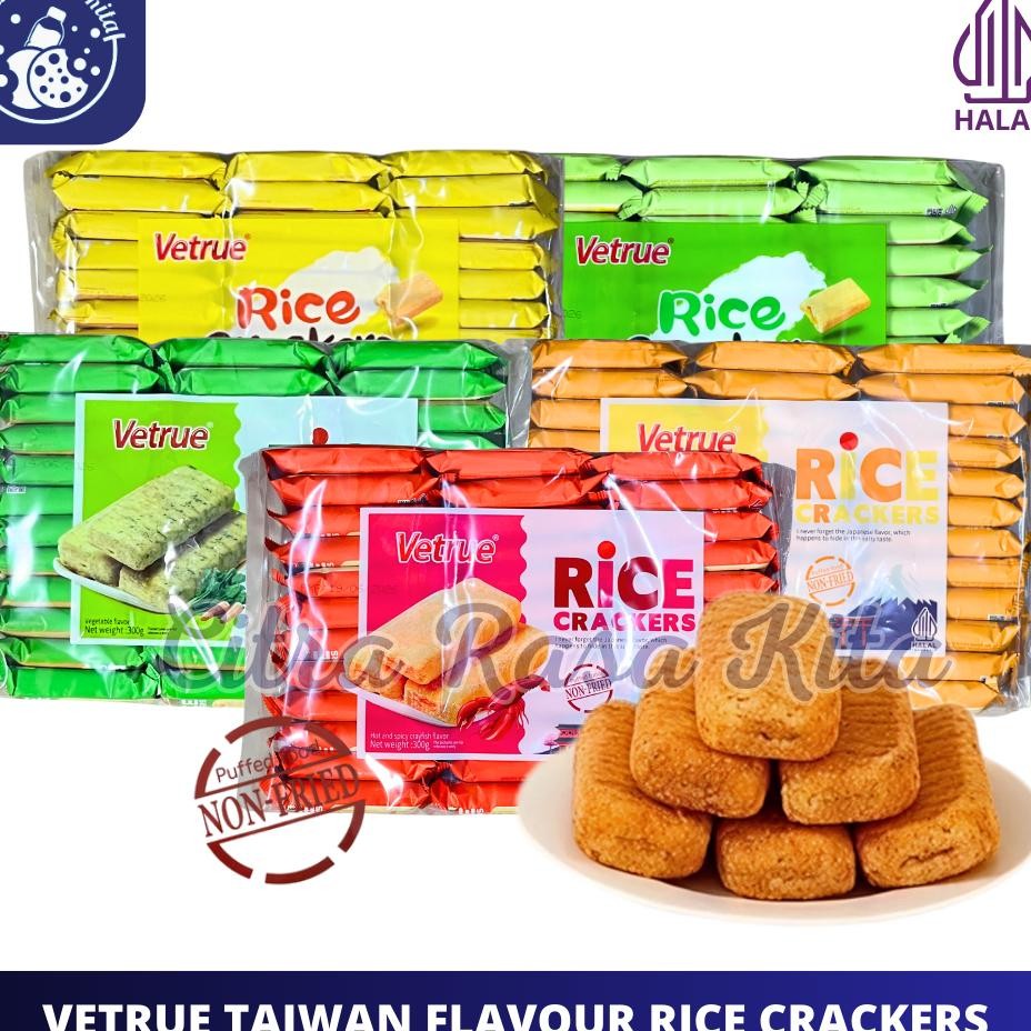 

Halal Vetrue Taiwan Flavour Rice Craers Rasa Ed Egg Vegetable Cheese Crayfish 300320Gr