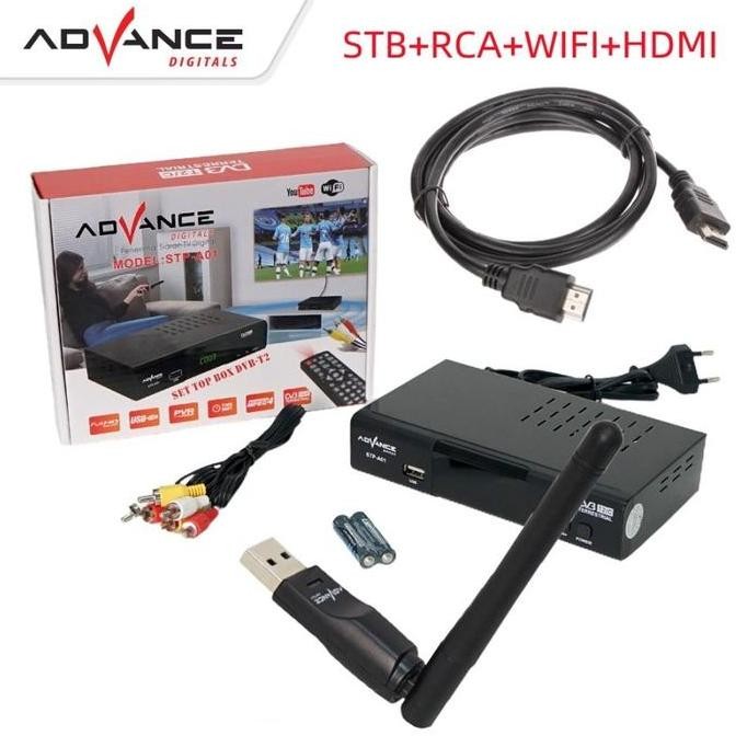 Terlaris Paket Advance Stb Set Top Box Tv Digital Receiver Dongle Dan Hdmi Rca Hdmi Ready Stok