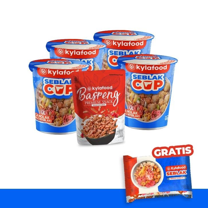 

TERLARIS Kylafood Special paket 4 seblak cup + 1 basreng pedas (80gr) + 1 Seblak rempah autentik (Free) Siap kirim