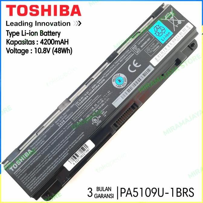Baterai Batre Original Laptop Toshiba Satellite C40 C50 Pa5109 Pa5109U New Stok