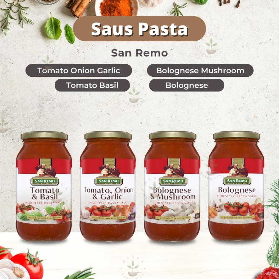 

San Remo Saus Pasta Pasta Sauce Bolognase Mushroom Pasta Sauce Tomato Onion Garlic Saus Pasta