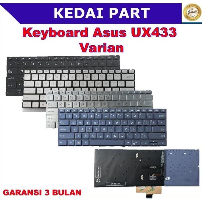 Keyboard Asus Zenbook 14 Ux433 Ux433F Ux433Fa Ux433Flc Silverbacklight New Stok