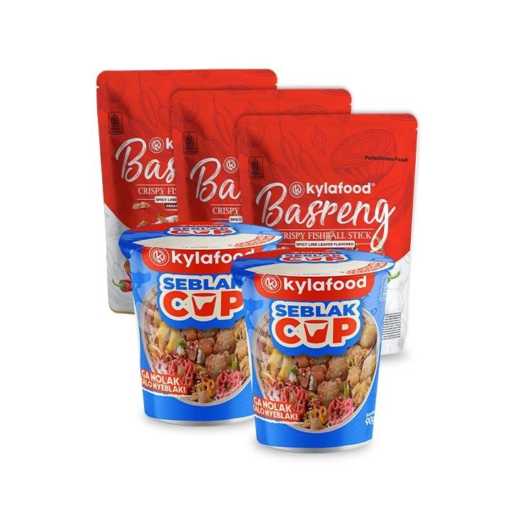 

READY STOK Kylafood paket 2 seblak cup + 3 basreng pedas 80gr Siap kirim