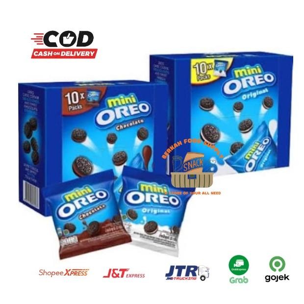 

( BERKAH ) MINI OREO Biskuit Sandwich 21gr x 10 pcs BOX Original Coklat Strawberry All Varian Rasa Snack Cemilan Anak