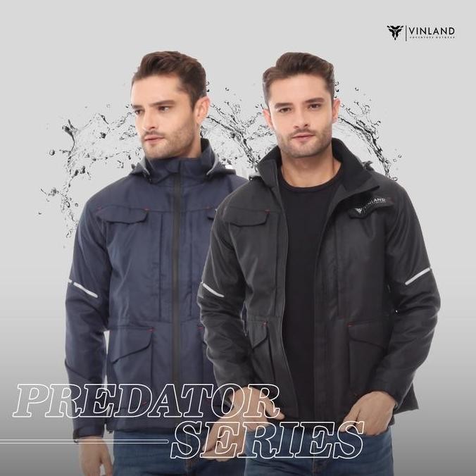 TERSEDIA Jaket Motor Pria Tebal Waterproof VINLAND | PREDATOR