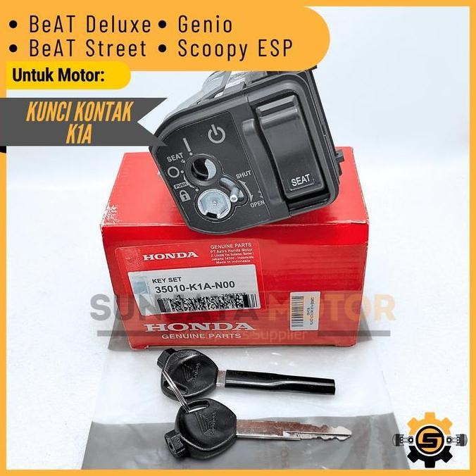 Baru Kunci Kontak Set K1A Keyset Original Honda Beat Deluxe Genio Scoopy Esp Beat Street New Kunci M